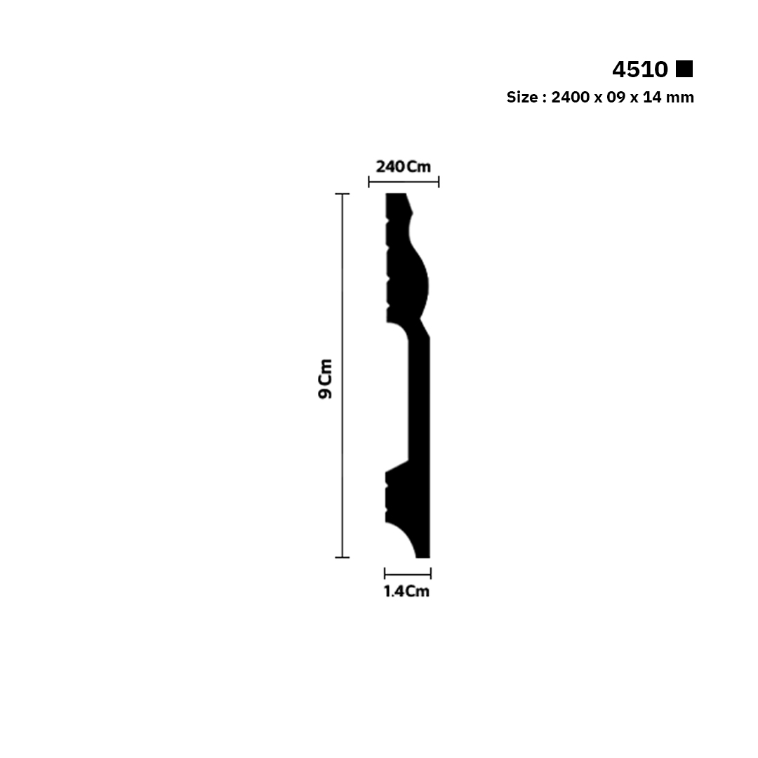 نعلة فايبر 9 سم | 4510 | القطعـة 2.4 متـر سعر المتر الطولي 5.99 ر.س - الصورة 2