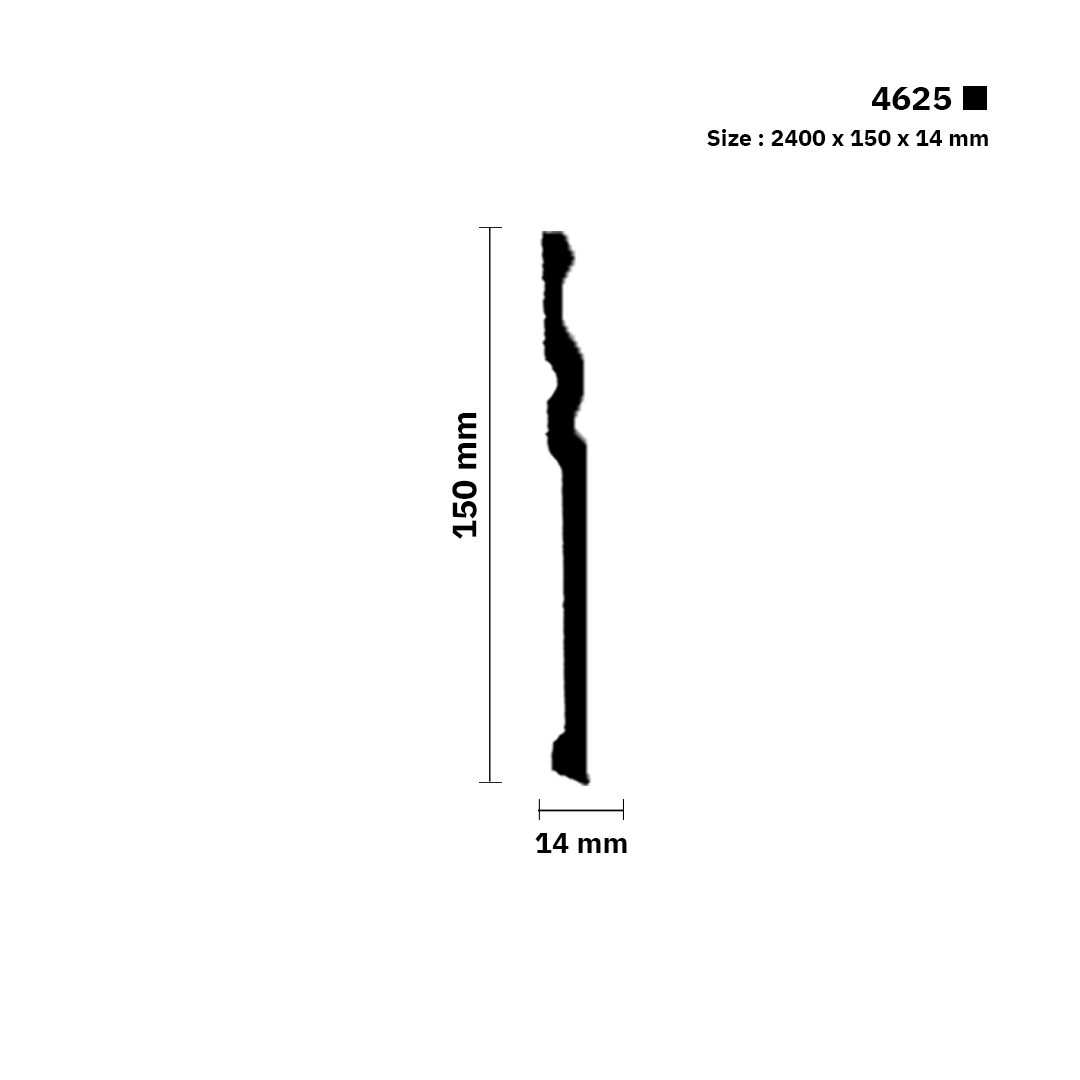 نعلة فايبر 15 سم | 4625 | القطعـة 2.4 متـر سعر المتر الطولي 15.33 ر.س - الصورة 2