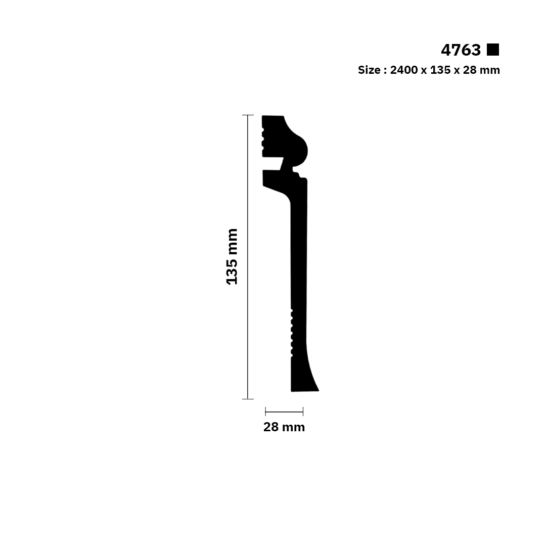 نعلة فايبر 13.5 سم | 4763 | القطعة 2.4 متر سعر المتر الطولي 11.5 ر.س ( نعلة تغطية ) - الصورة 2
