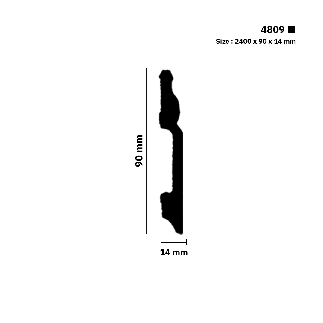 نعلة فايبر 9 سم | 4809 | القطعـة 2.4 متـر سعر المتر الطولي 5.99 ر.س - الصورة 2